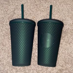 2022 Starbucks Winter Matte Dark Green Studded Tumbler 16oz